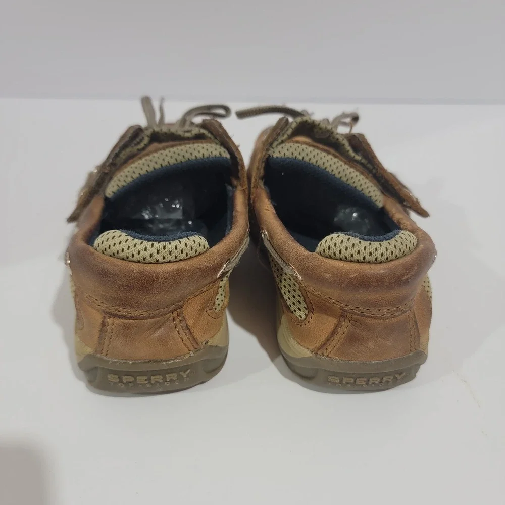 Sperry Top-Sider Kids‎ Billfish Tan Leather Boat Shoes Loafers 8.5M CB48948A